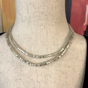 Stretch necklace or wrap bracelet.  34”